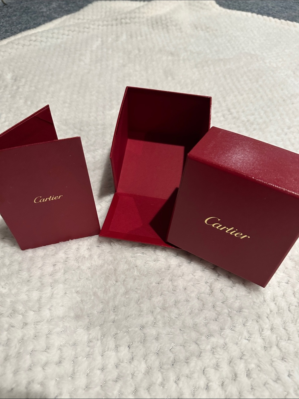 Cartier Red and Gold Jewelry Box Set
